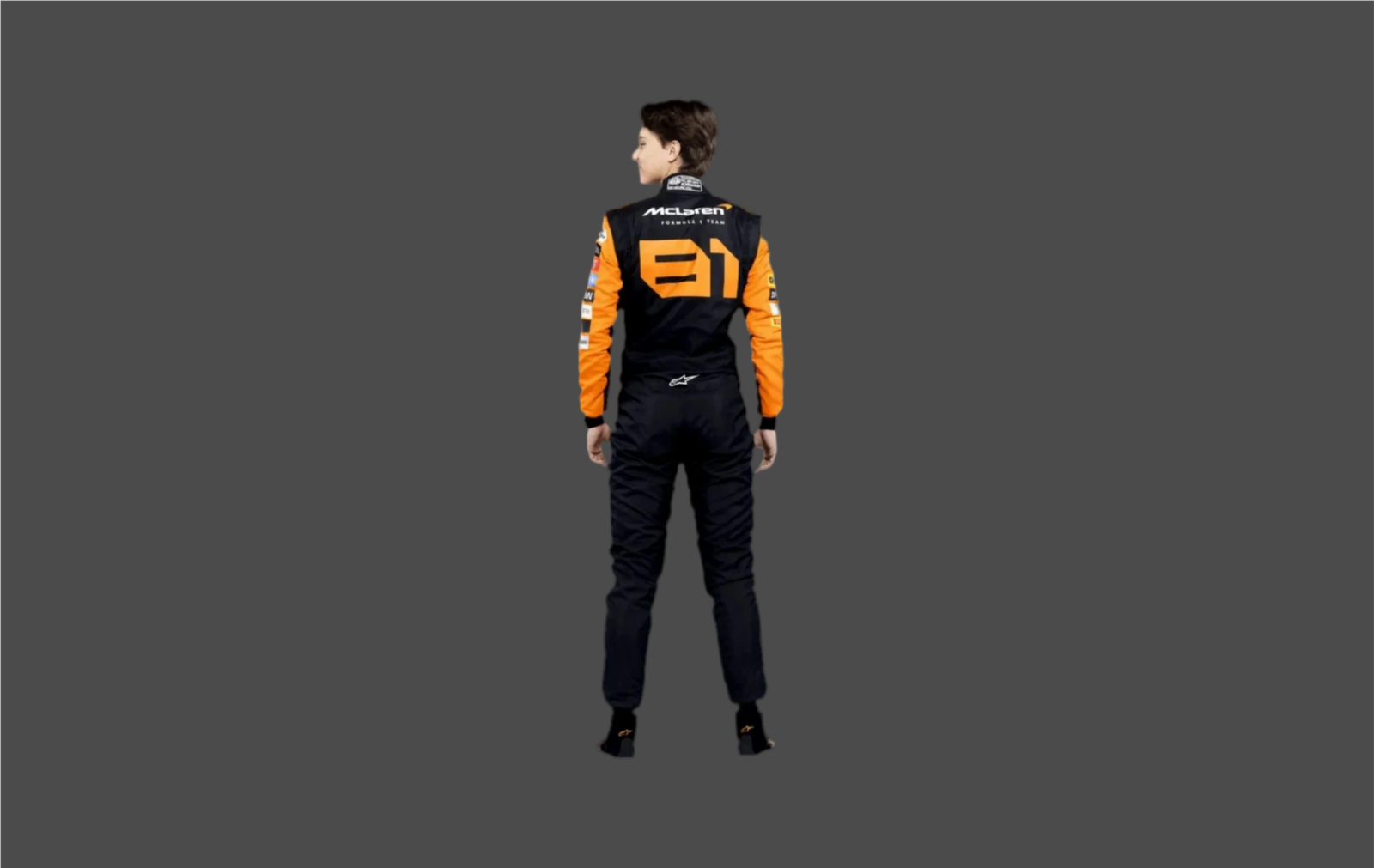 OKX Go-Kart Racing Suit - Premium 2025 Orange & Black Motorsport Suit with Custom Logos - Image 2