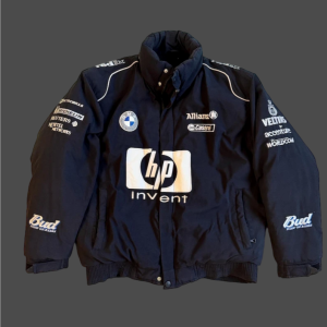 HP F1 Vintage Bomber Racing Jacket – Motorsport Zip-Up with Sponsor Logo