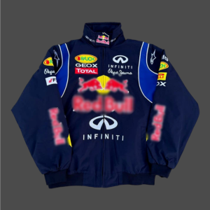 Red bull limited edition F1 Vintage Bomber Racing Jacket – Motorsport Zip-Up with Sponsor Logo