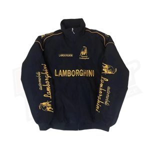 Lamborghini F1 Vintage Bomber Racing Jacket – Motorsport Zip-Up with Sponsor Logo