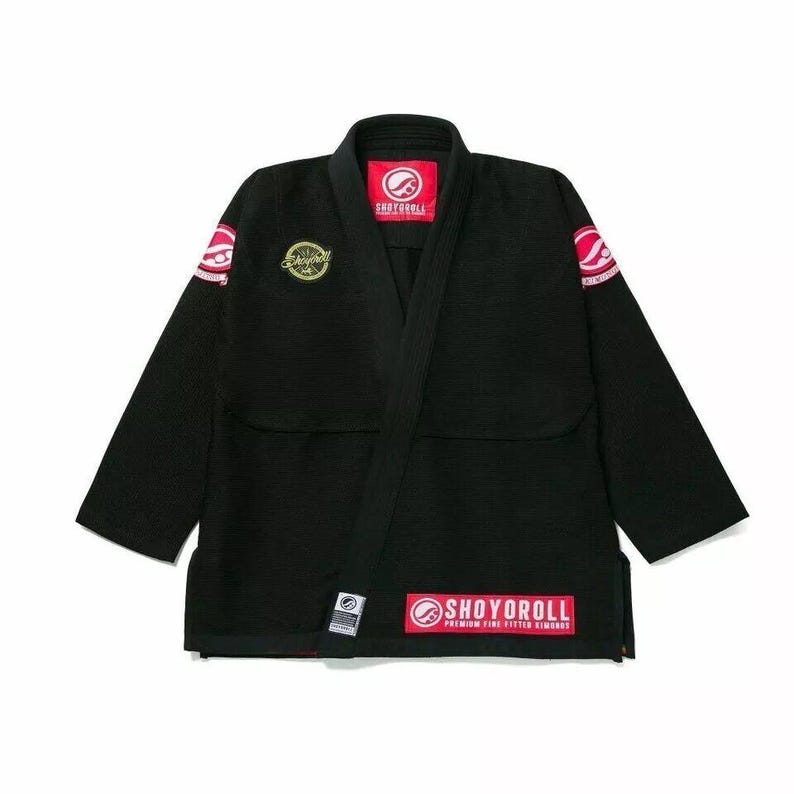 Shoyoroll BJJ Suit - Premium 2025 black Martial Arts Uniform with Embroidered Logos + bag