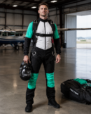 Custom skydiving suit for professional skydivers, freefly training, wind tunnel flying, and parachuting. Durable technical fabric, reinforced stitching, flexible fit, aerodynamic design, and customizable colors, logos, and sizing. Ideal for skydiving teams, freefall practice, tunnel training, and extreme sports apparel.