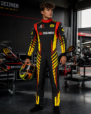 Custom 2026 kart racing suit, go-kart suit, motorsport racing overall, professional racing suit, karting apparel, racing driver suit, FIA style kart suit, sublimated racing suit, sponsor logo racing suit, lightweight karting suit, breathable racing overall, padded motorsport suit, custom racing overalls, premium kart racing gear, Monster Energy suit, McLaren racing suit, Audi Sport suit, black racing suit, orange racing suit, racing jumpsuit, kart driver apparel