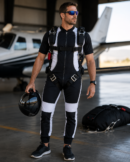 Custom skydiving suit for professional skydivers, freefly training, wind tunnel flying, and parachuting. Durable technical fabric, reinforced stitching, flexible fit, aerodynamic design, and customizable colors, logos, and sizing. Ideal for skydiving teams, freefall practice, tunnel training, and extreme sports apparel.