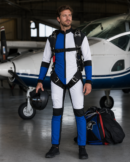 Custom skydiving suit for professional skydivers, freefly training, wind tunnel flying, and parachuting. Durable technical fabric, reinforced stitching, flexible fit, aerodynamic design, and customizable colors, logos, and sizing. Ideal for skydiving teams, freefall practice, tunnel training, and extreme sports apparel.