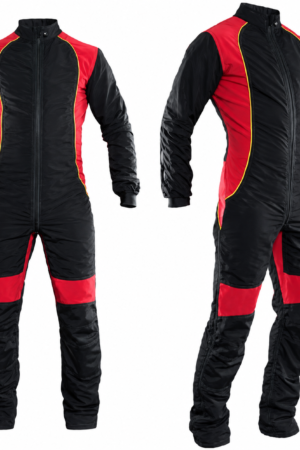 Custom skydiving suit for professional skydivers, freefly training, wind tunnel flying, and parachuting. Durable technical fabric, reinforced stitching, flexible fit, aerodynamic design, and customizable colors, logos, and sizing. Ideal for skydiving teams, freefall practice, tunnel training, and extreme sports apparel.