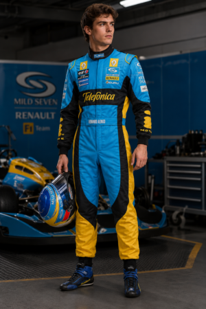 Custom 2026 kart racing suit, go-kart suit, motorsport racing overall, professional racing suit, karting apparel, racing driver suit, FIA style kart suit, sublimated racing suit, sponsor logo racing suit, lightweight karting suit, breathable racing overall, padded motorsport suit, custom racing overalls, premium kart racing gear, Monster Energy suit, McLaren racing suit, Audi Sport suit, black racing suit, orange racing suit, racing jumpsuit, kart driver apparel