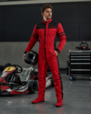 Custom 2026 kart racing suit, go-kart suit, motorsport racing overall, professional racing suit, karting apparel, racing driver suit, FIA style kart suit, sublimated racing suit, sponsor logo racing suit, lightweight karting suit, breathable racing overall, padded motorsport suit, custom racing overalls, premium kart racing gear, Monster Energy suit, McLaren racing suit, Audi Sport suit, black racing suit, orange racing suit, racing jumpsuit, kart driver apparel